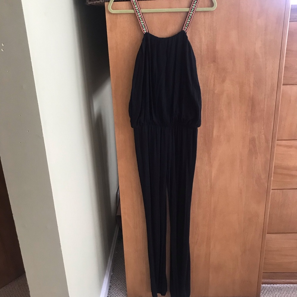 Btween Girls Medium 8 Jersey Jumpsuit Black